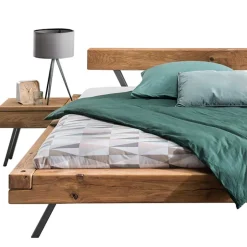 Wildeiche Balkenbett Set 4 Größen - Chaya (dreiteilig)^Wohnen Online