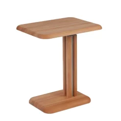 Wohnen Wildeiche Beistelltisch auf Rollen Tambrana höhenverstellbar