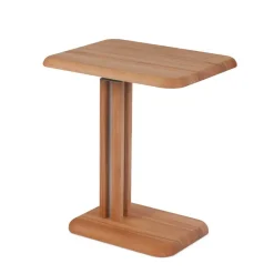 Wohnen Wildeiche Beistelltisch auf Rollen Tambrana höhenverstellbar