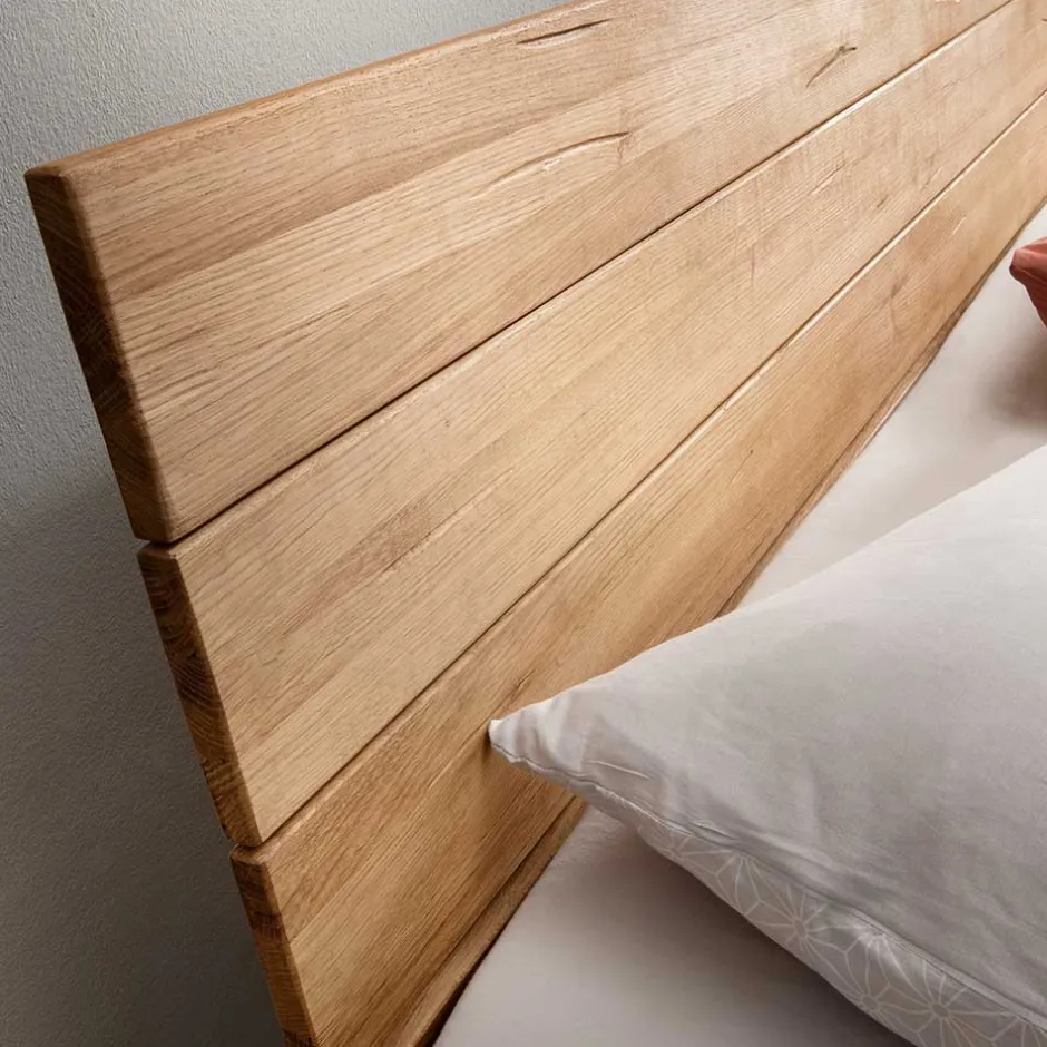 Wildeiche Bett mit Metallkufen in Schwarzgrau - Tomya^Wohnen Online