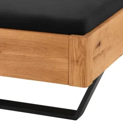 Wildeiche Bett mit Metallkufen in Schwarzgrau - Tomya^Wohnen Online