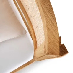 Wildeiche Bett mit Wiener Geflecht Kopfteil - Ambrosso^Wohnen Discount