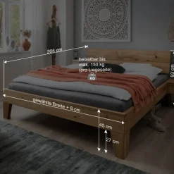 Wildeiche Bettgestell geölt - Yunves^Wohnen Sale