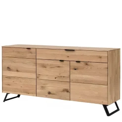 Wohnen Wildeiche Design Sideboard in Bianco - Vardriva