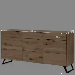 Wohnen Wildeiche Design Sideboard in Bianco - Vardriva