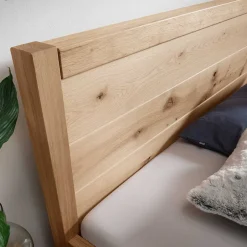 Wildeiche Doppelbett mit Holzkopfteil - Adeira^Wohnen Best