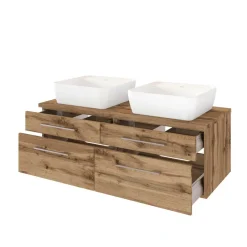 Wildeiche Doppelwaschtisch komplett - Userina II^Wohnen Online