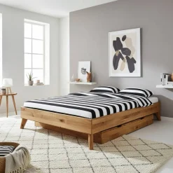 Wohnen Wildeiche Einzelbett für Dachschrägen - Eavy V