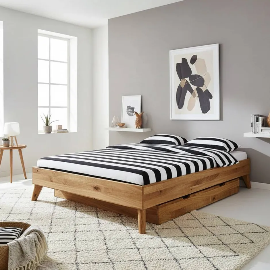 Wohnen Wildeiche Einzelbett für Dachschrägen - Eavy V