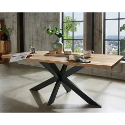 Wohnen Wildeiche Esstisch in Bootsform - Baly