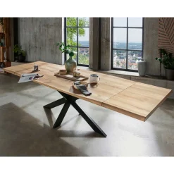 Wohnen Wildeiche Esstisch in Bootsform - Baly