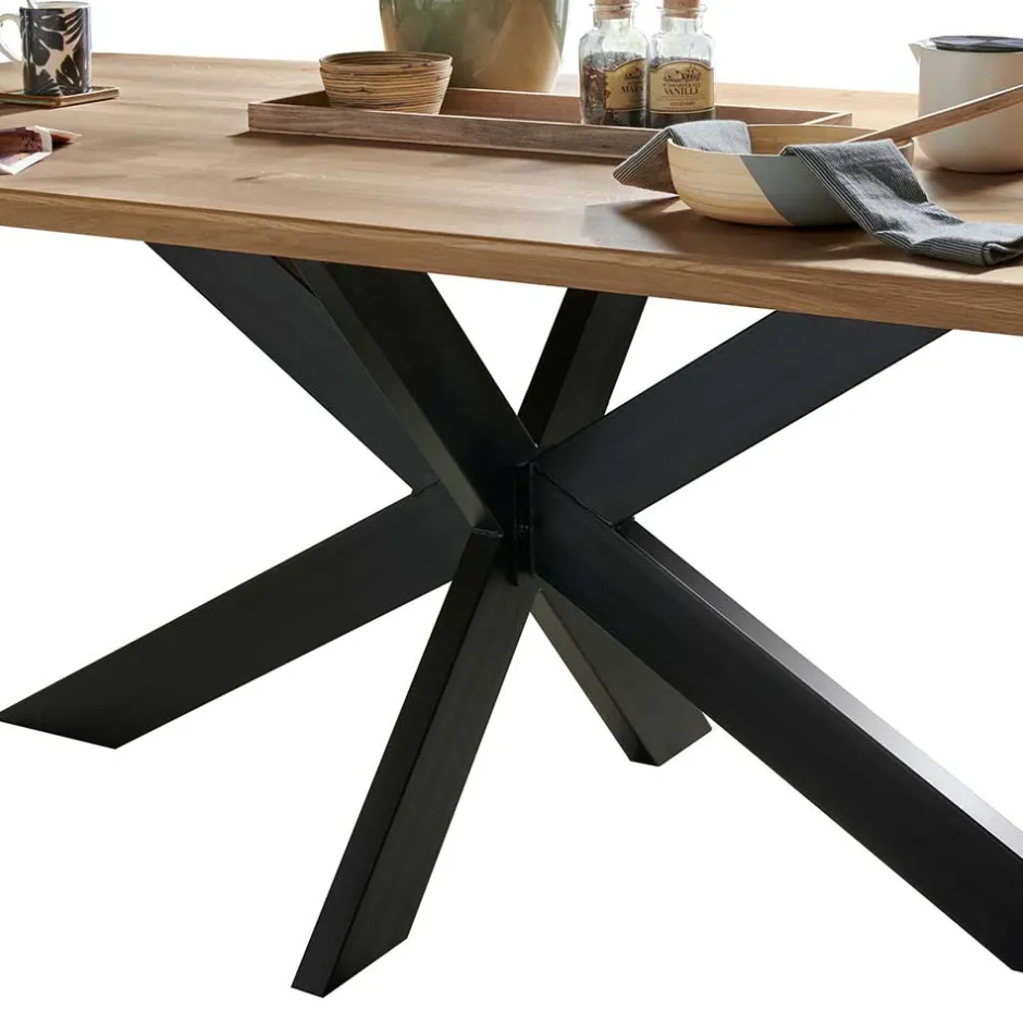 Wohnen Wildeiche Esstisch in Bootsform - Baly