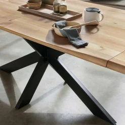 Wohnen Wildeiche Esstisch in Bootsform - Baly