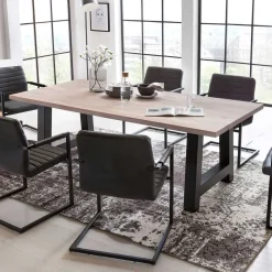 Wohnen Wildeiche Esstisch in Weiß gekälkt - Tenna