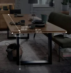 Wildeiche Esstisch mit U Bügelbeinen - Millena^Wohnen Sale