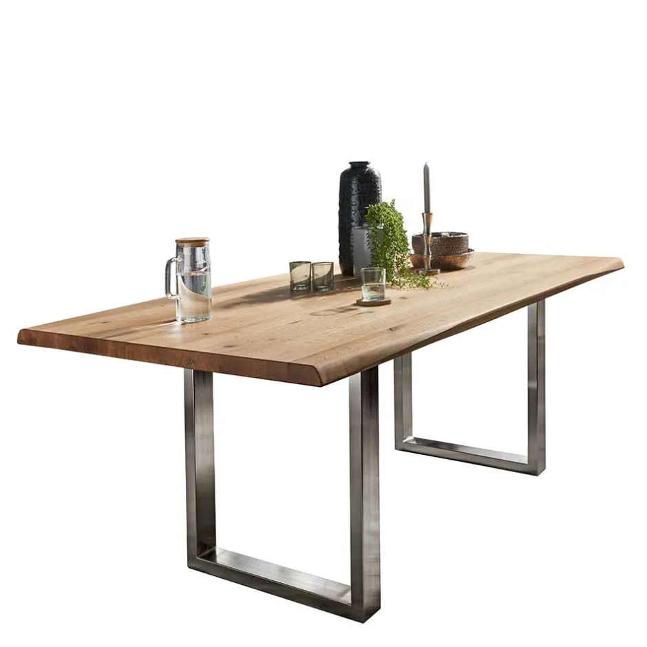 Wohnen Wildeiche Esstisch mit U-Beinen - Tanina