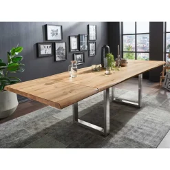 Wohnen Wildeiche Esstisch mit U-Beinen - Tanina