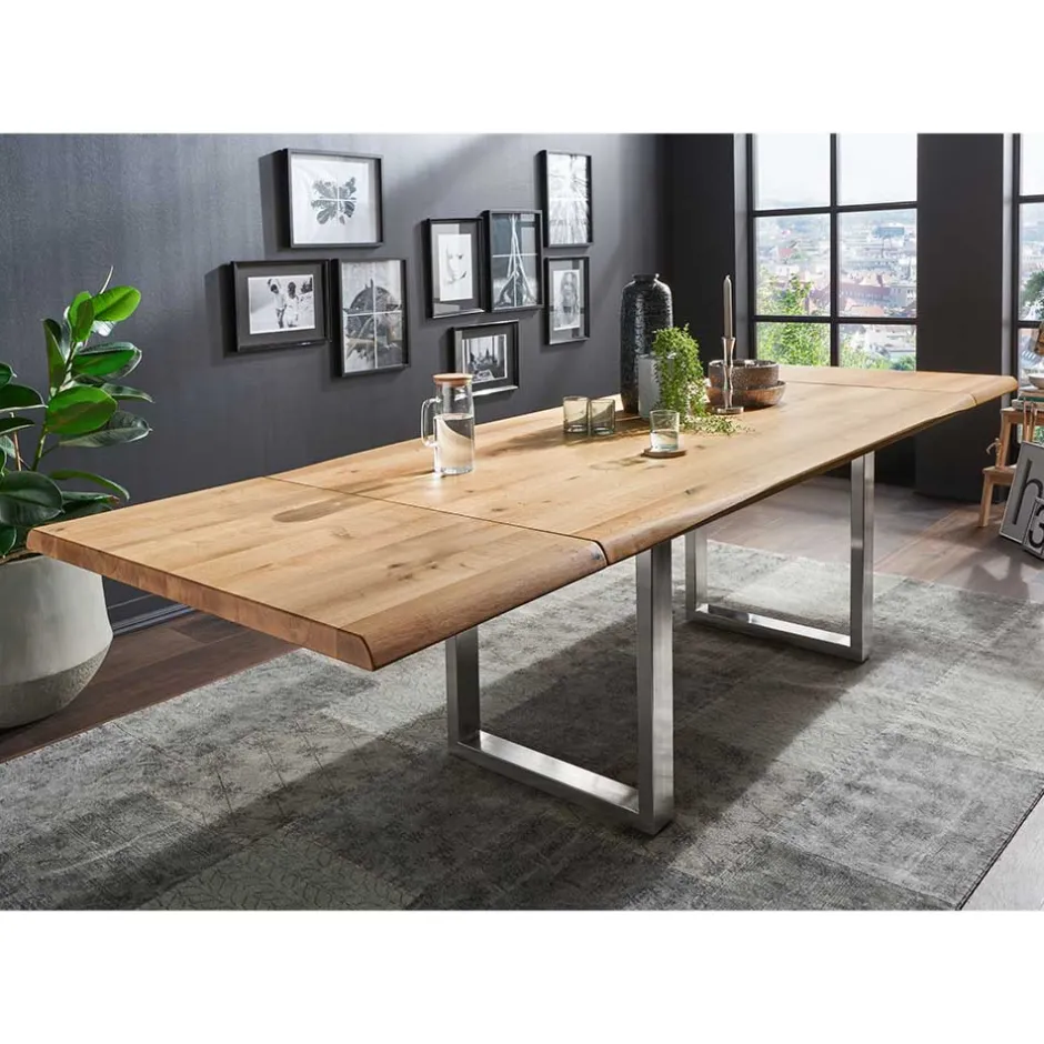 Wohnen Wildeiche Esstisch mit U-Beinen - Tanina