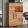 Wildeiche Highboard mit Glas Einsatz - Shipper^Wohnen Discount
