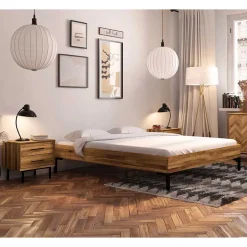 Wohnen Wildeiche Holzbett für Dachzimmer - Kerfa