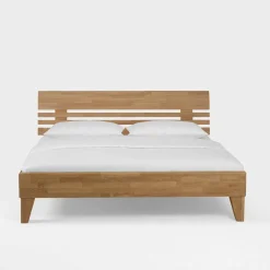 Wildeiche Holzbett Verinaros in Honigfarben geölt^Wohnen Clearance