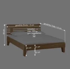 Wildeiche Holzbett Verinaros in Honigfarben geölt^Wohnen Clearance