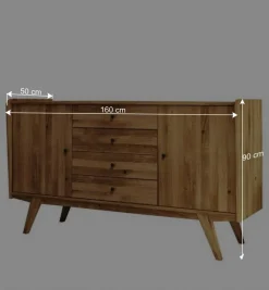 Wildeiche Holz-Sideboard 160 cm breit - Hardus^Wohnen Discount