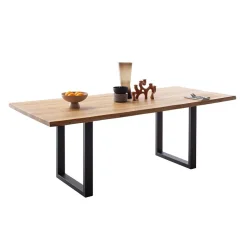 Wohnen Wildeiche Küchentisch mit Baumkanten - Racallo