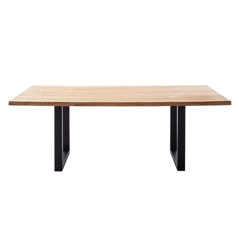 Wohnen Wildeiche Küchentisch mit Baumkanten - Racallo