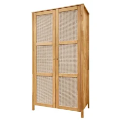 Wildeiche Kleiderschrank mit Wiener Geflecht - Ambrosso^Wohnen Discount