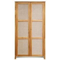 Wildeiche Kleiderschrank mit Wiener Geflecht - Ambrosso^Wohnen Discount