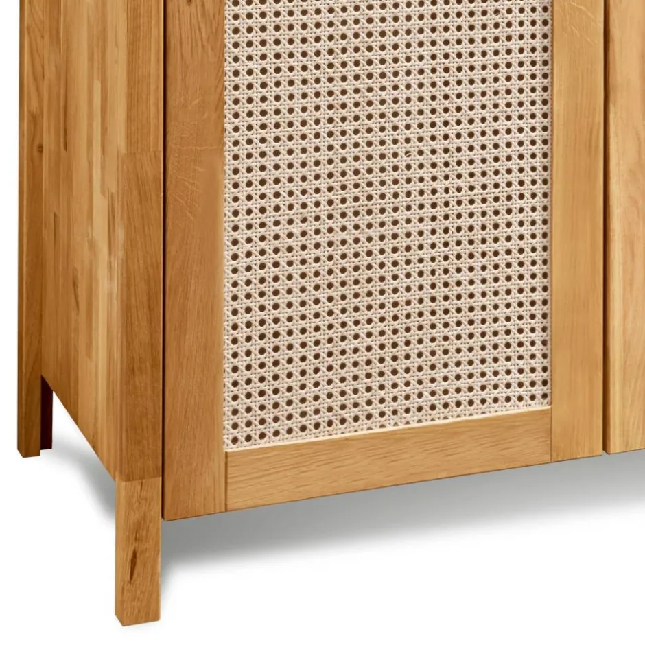 Wildeiche Kleiderschrank mit Wiener Geflecht - Ambrosso^Wohnen Discount