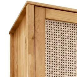 Wildeiche Kleiderschrank mit Wiener Geflecht - Ambrosso^Wohnen Discount