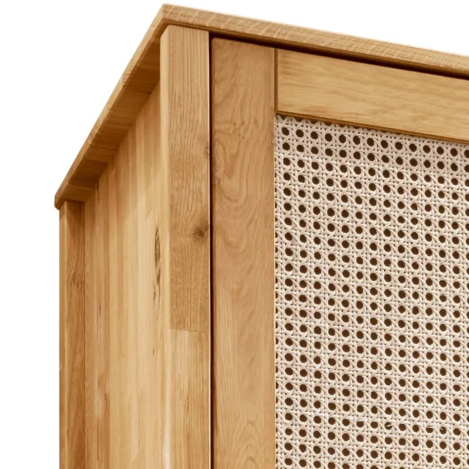 Wildeiche Kleiderschrank mit Wiener Geflecht - Ambrosso^Wohnen Discount