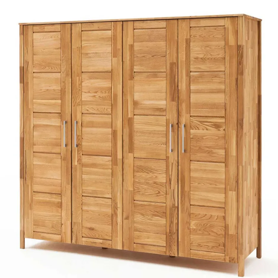 Wildeiche Kleiderschrank mit Ausstattung - Memba I^Wohnen Discount