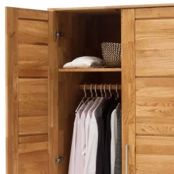 Wildeiche Kleiderschrank mit Ausstattung - Memba I^Wohnen Discount