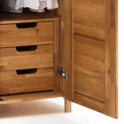 Wildeiche Kleiderschrank mit Ausstattung - Memba I^Wohnen Discount