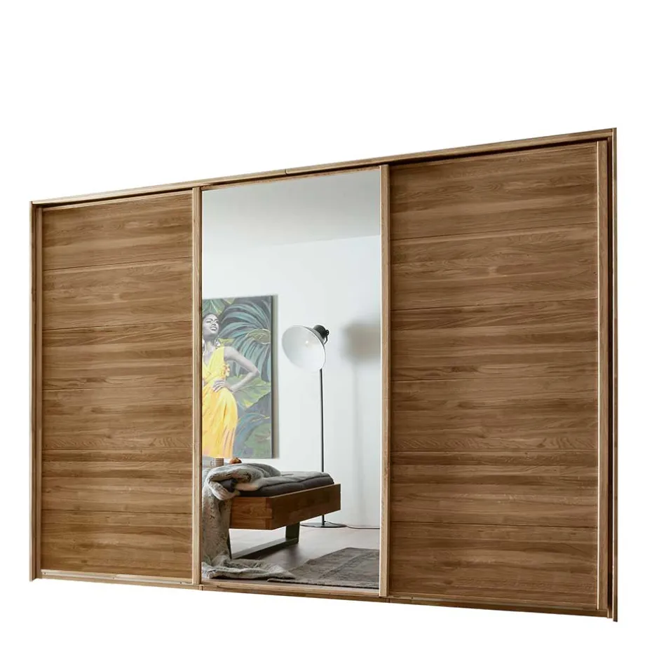 Wildeiche Kleiderschrank mit 3 Schwebetüren - Divnoi^Wohnen New