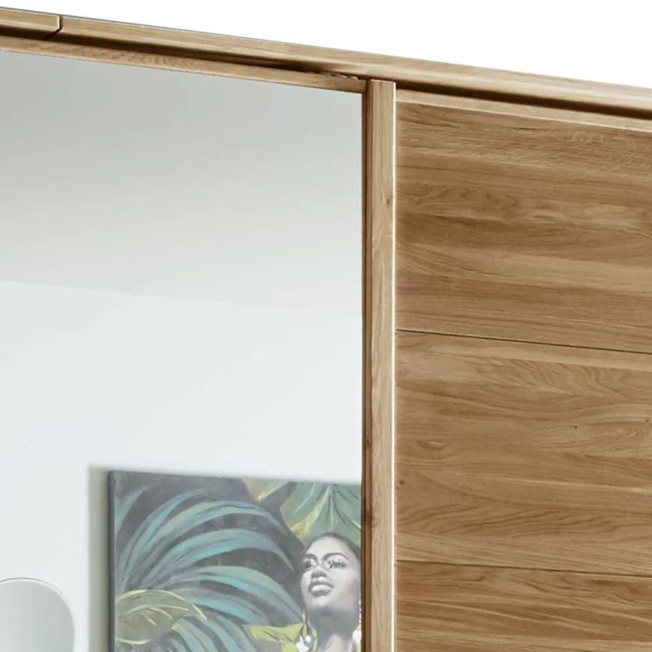 Wildeiche Kleiderschrank mit 3 Schwebetüren - Divnoi^Wohnen New