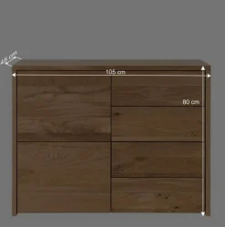 Wohnen Wildeiche Kommode in 105 cm Breite - Vactivus