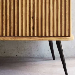 Wohnen Wildeiche Lowboard mit Metall - Casarius