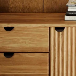 Wohnen Wildeiche Lowboard mit Metall - Casarius