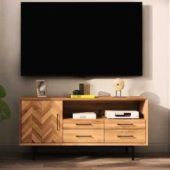 Wildeiche Lowboard modern-elegant - Kerfa^Wohnen