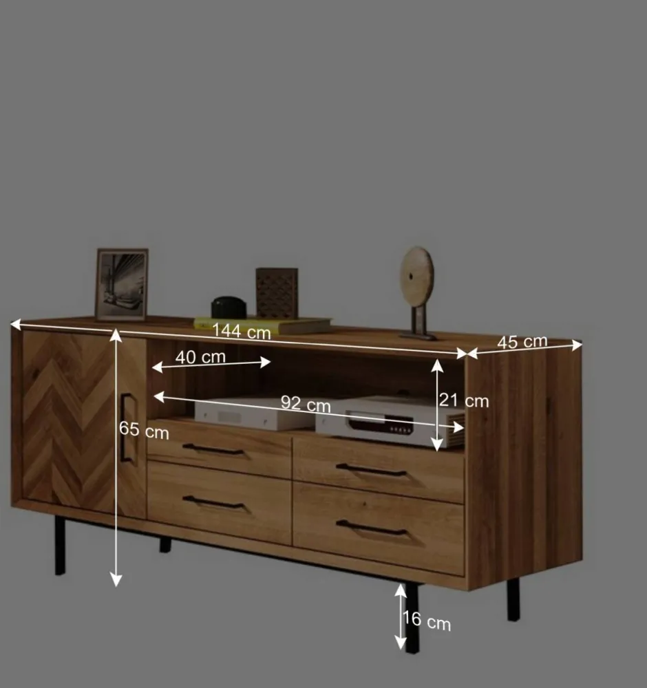 Wildeiche Lowboard modern-elegant - Kerfa^Wohnen