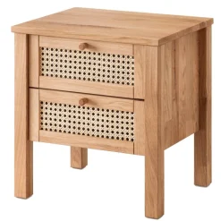 Wohnen Wildeiche Nachtkommode mit Wiener Geflecht - Ambrosso