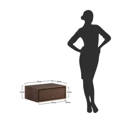 Wildeiche Nachtkonsole in Dunkelbraun - Hiadelia^Wohnen Online