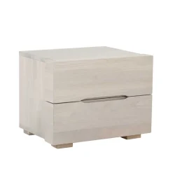 Wildeiche Nachtschrank Slobozia in Weiß geölt^Wohnen Clearance