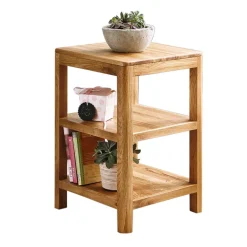 Wohnen Wildeiche Regal Uvinessa mit drei Ablagen