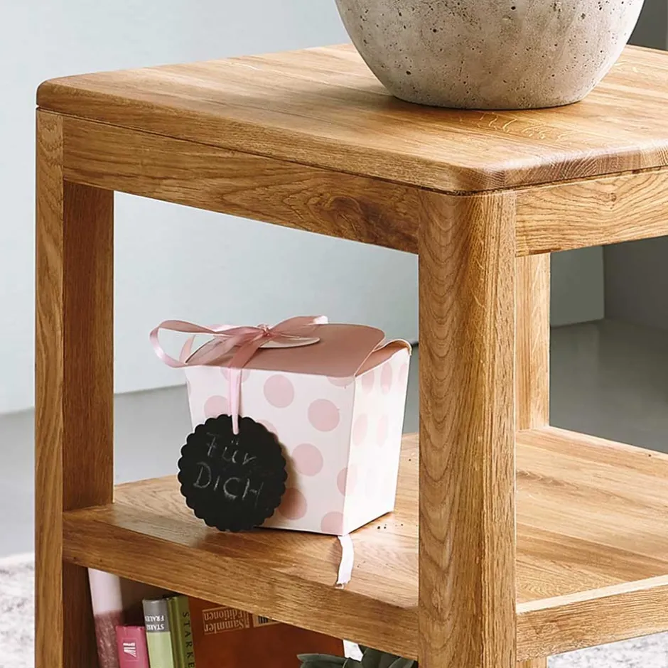 Wohnen Wildeiche Regal Uvinessa mit drei Ablagen