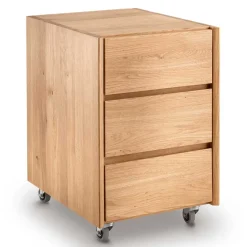 Wohnen Wildeiche Rollcontainer aus Massivholz - Melanie